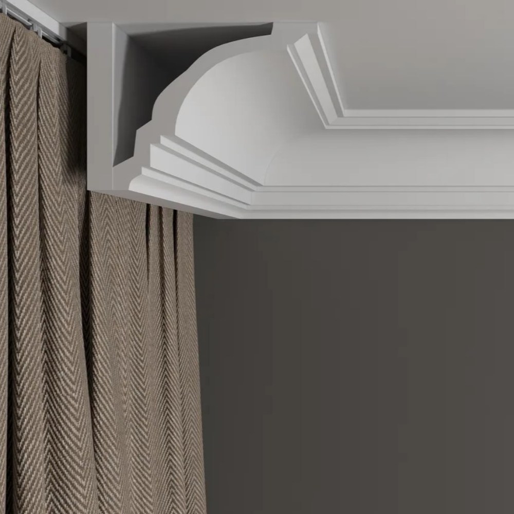 Потолочный плинтус под покраску Decor-Dizayn DD16 2000×122×100 фото в интерьере