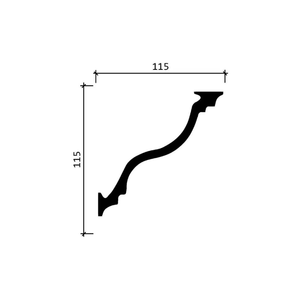 Потолочный плинтус под покраску Decor-Dizayn DD504 2000×115×115