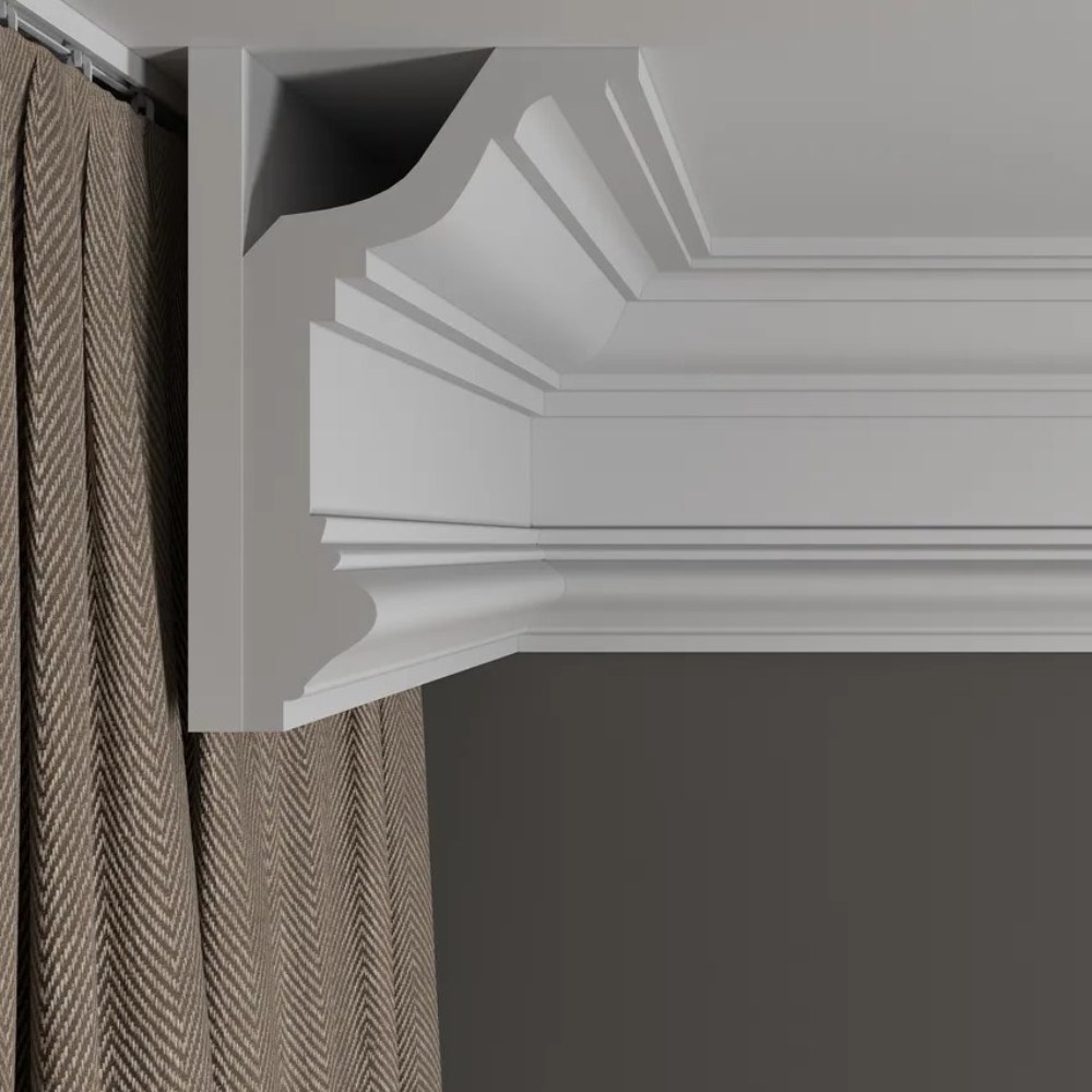 Потолочный плинтус под покраску Decor-Dizayn DD513 2000×111×192 фото в интерьере