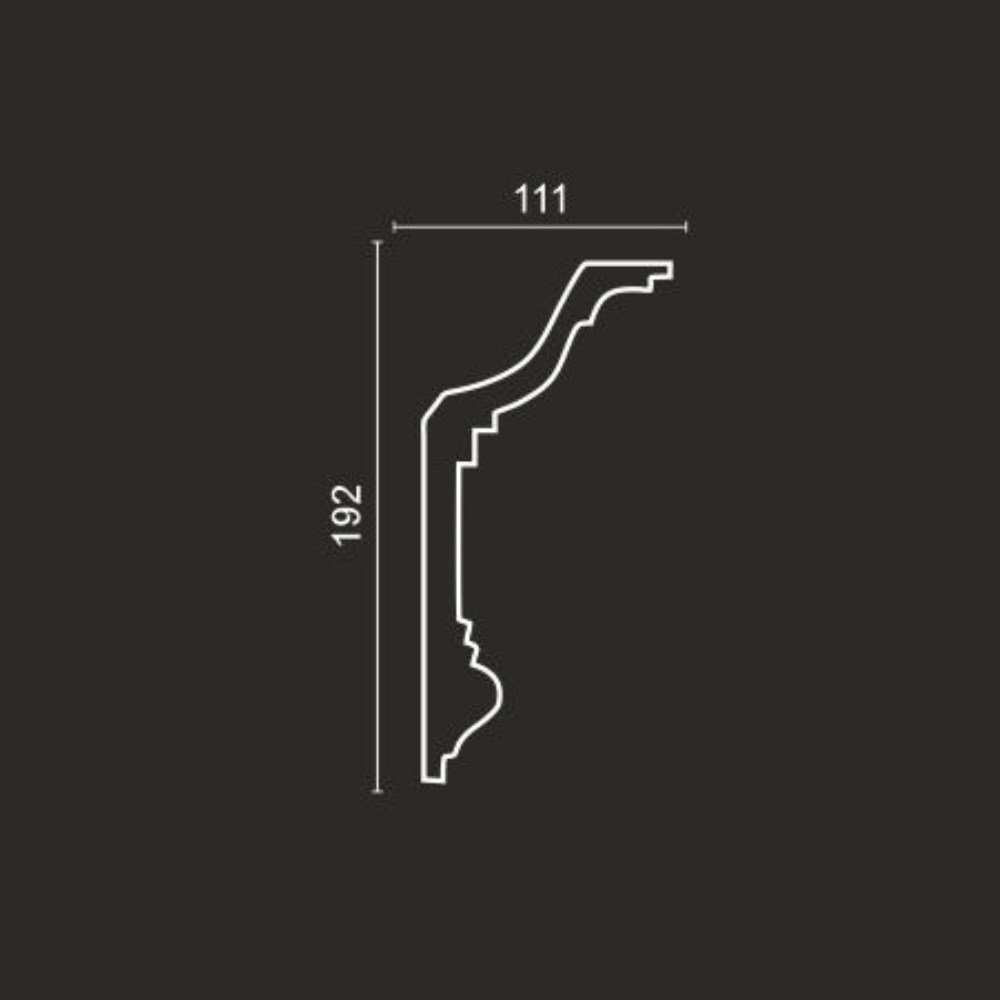 Потолочный плинтус под покраску Decor-Dizayn DD513 2000×111×192