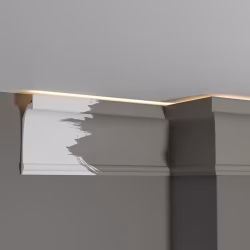 Потолочный плинтус под покраску Decor-Dizayn Estet DD518 2000×45×125