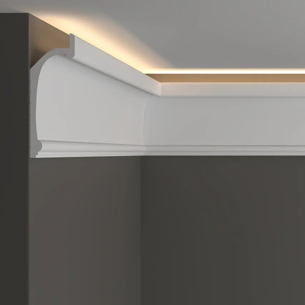 Потолочный плинтус под покраску Decor-Dizayn Estet DD518 2000×45×125