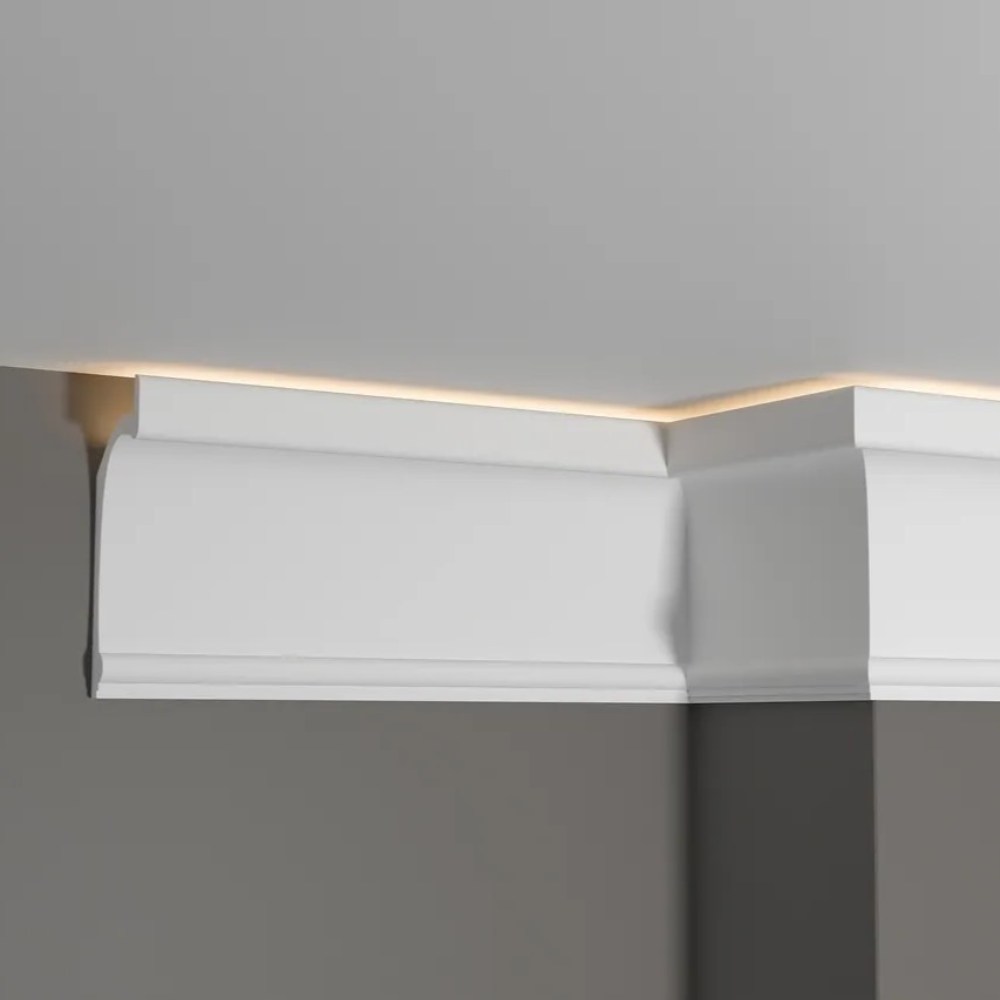 Потолочный плинтус под покраску Decor-Dizayn Estet DD518 2000×45×125