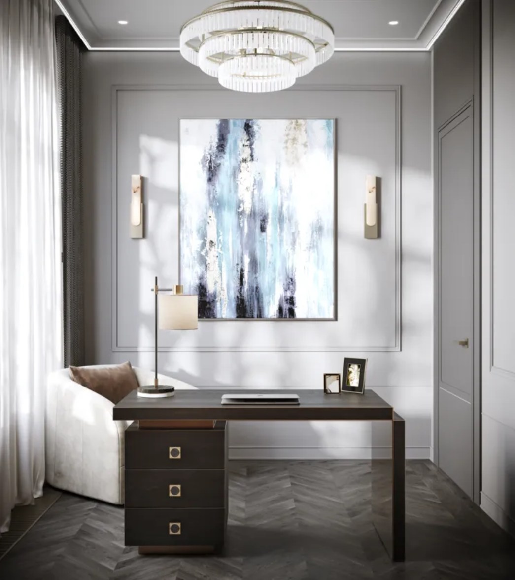 Потолочный плинтус под покраску Decor-Dizayn Estet DD518 2000×45×125 фото в интерьере