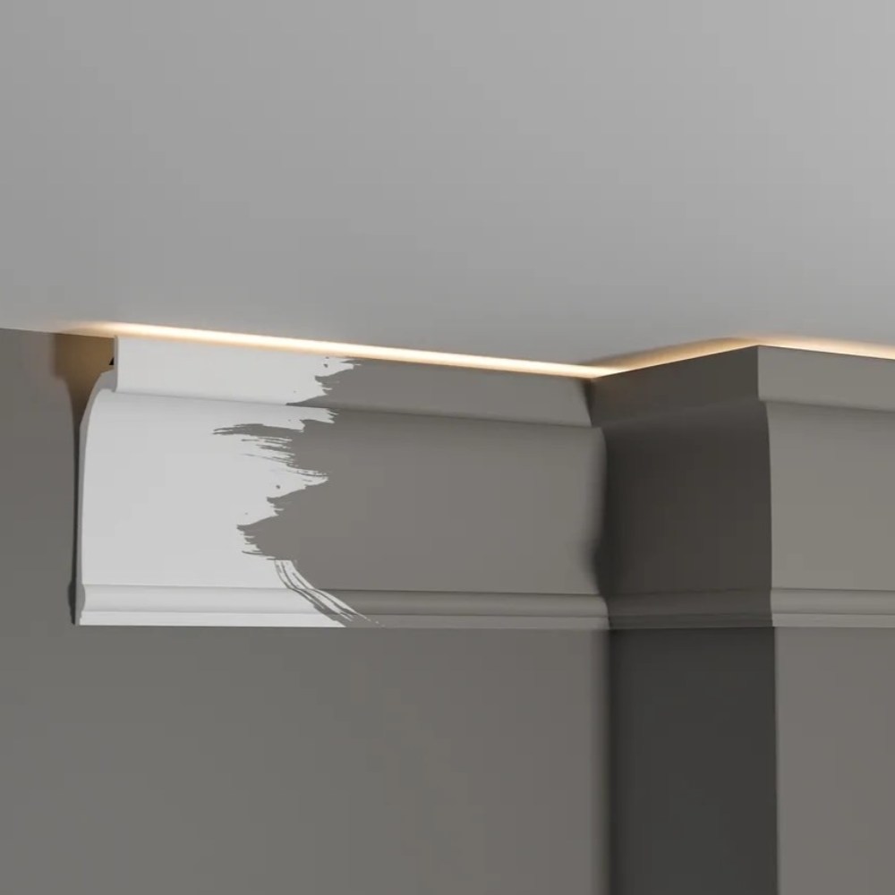 Потолочный плинтус под покраску Decor-Dizayn Estet DD518 2000×45×125