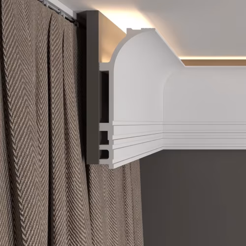 Потолочный плинтус под покраску Decor-Dizayn Modern DD520 с подсветкой 2000×70×140