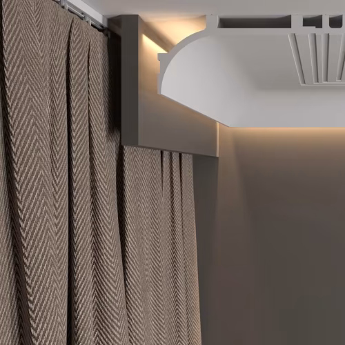 Потолочный плинтус под покраску Decor-Dizayn Modern DD520 с подсветкой 2000×70×140