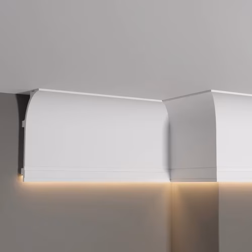 Потолочный плинтус под покраску Decor-Dizayn Modern DD520 с подсветкой 2000×70×140