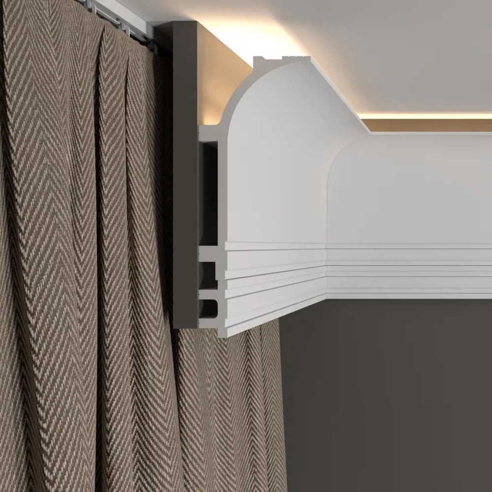 Потолочный плинтус под покраску Decor-Dizayn Modern DD520 с подсветкой 2000×70×140