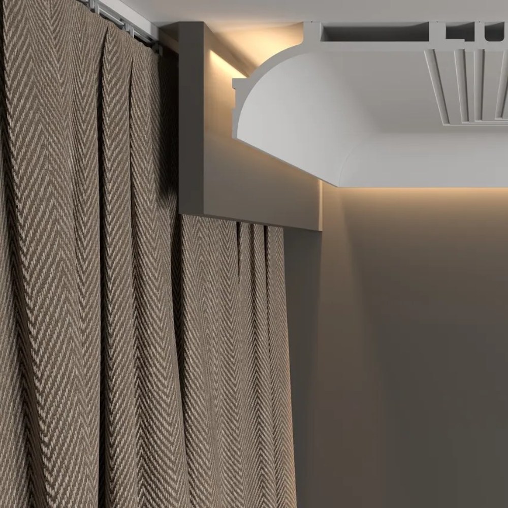 Потолочный плинтус под покраску Decor-Dizayn Modern DD520 с подсветкой 2000×70×140