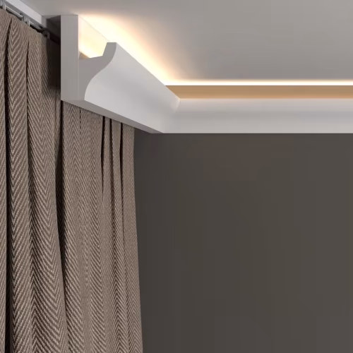 Потолочный плинтус под покраску Decor-Dizayn DD506 с подсветкой 2000×33×50