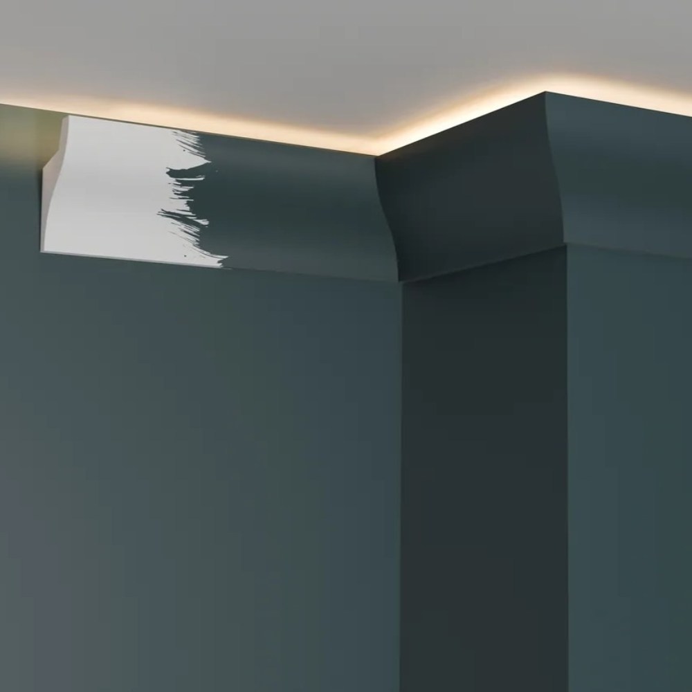 Потолочный плинтус под покраску Decor-Dizayn DD506 с подсветкой 2000×33×50
