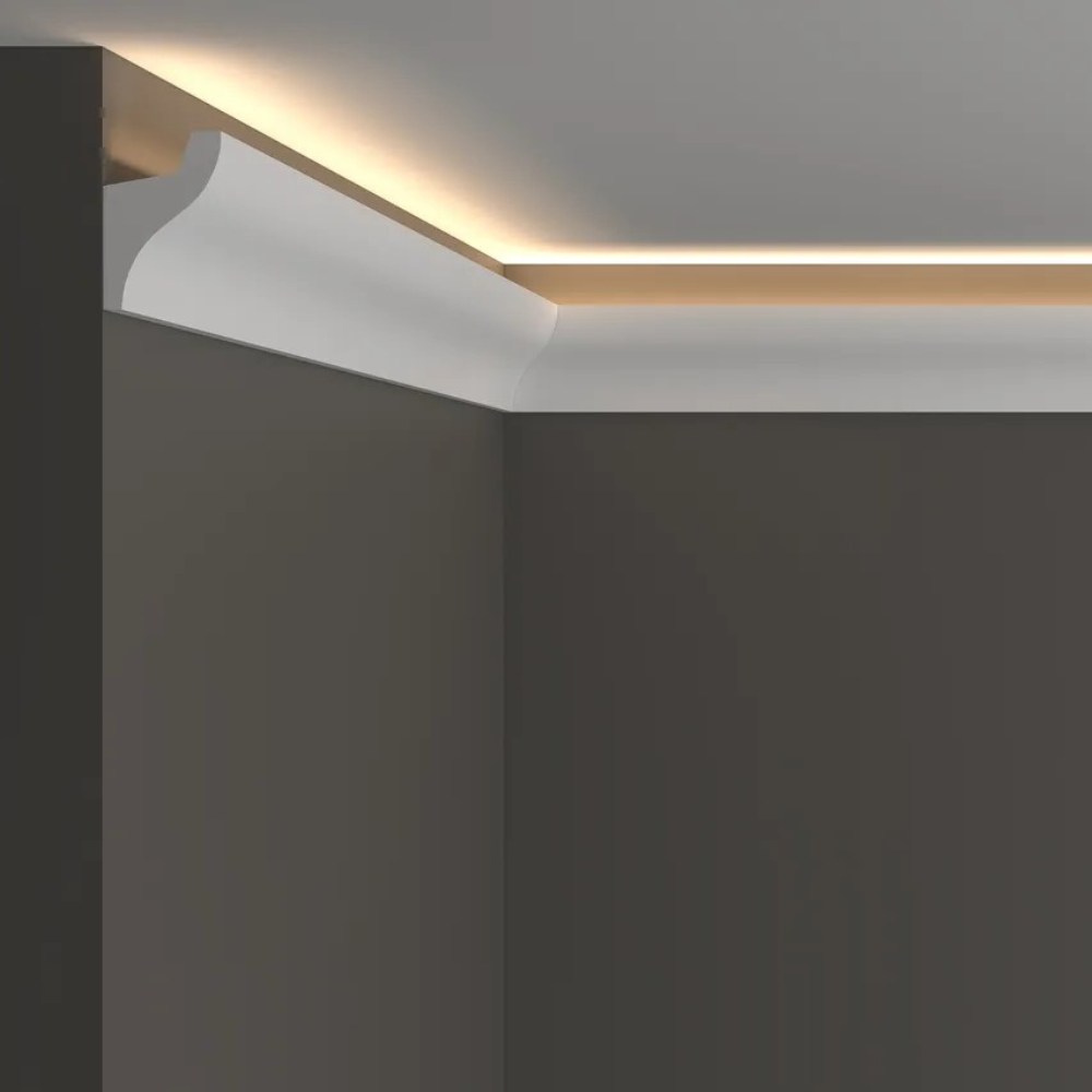 Потолочный плинтус под покраску Decor-Dizayn DD506 с подсветкой 2000×33×50