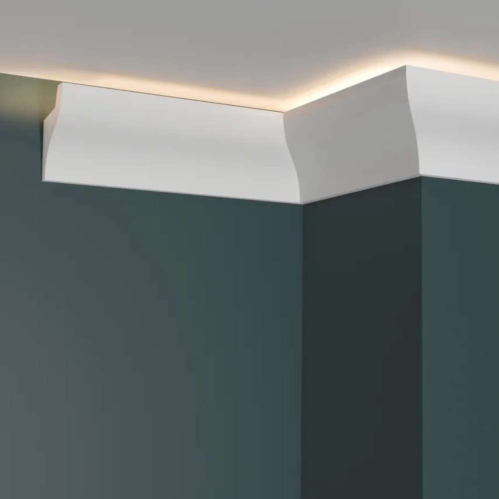 Потолочный плинтус под покраску Decor-Dizayn DD506 с подсветкой 2000×33×50