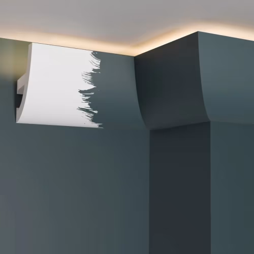 Потолочный плинтус под покраску Decor-Dizayn DD510 с подсветкой 2000×49×80