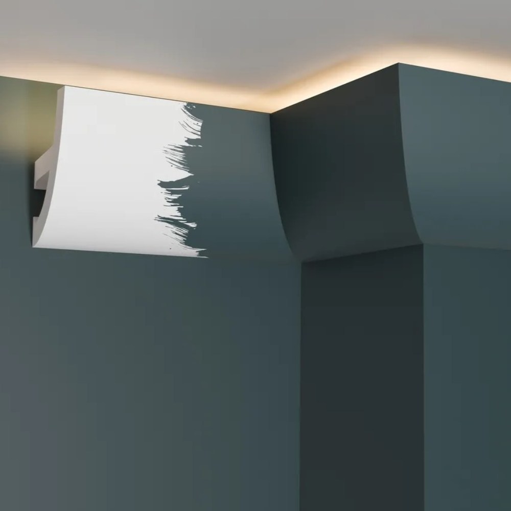 Потолочный плинтус под покраску Decor-Dizayn DD510 с подсветкой 2000×49×80