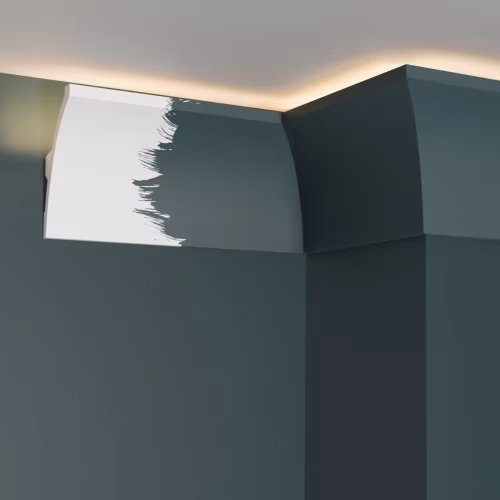 Потолочный плинтус под покраску Decor-Dizayn DD512 с подсветкой 2000×40×80