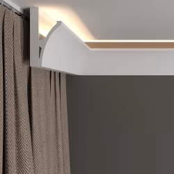 Потолочный плинтус под покраску Decor-Dizayn DD512 с подсветкой 2000×40×80