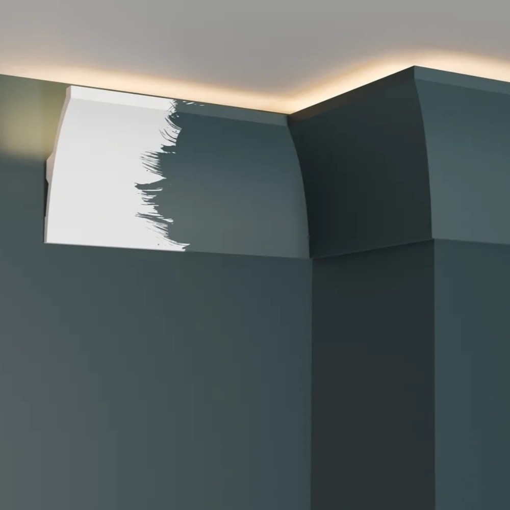 Потолочный плинтус под покраску Decor-Dizayn DD512 с подсветкой 2000×40×80