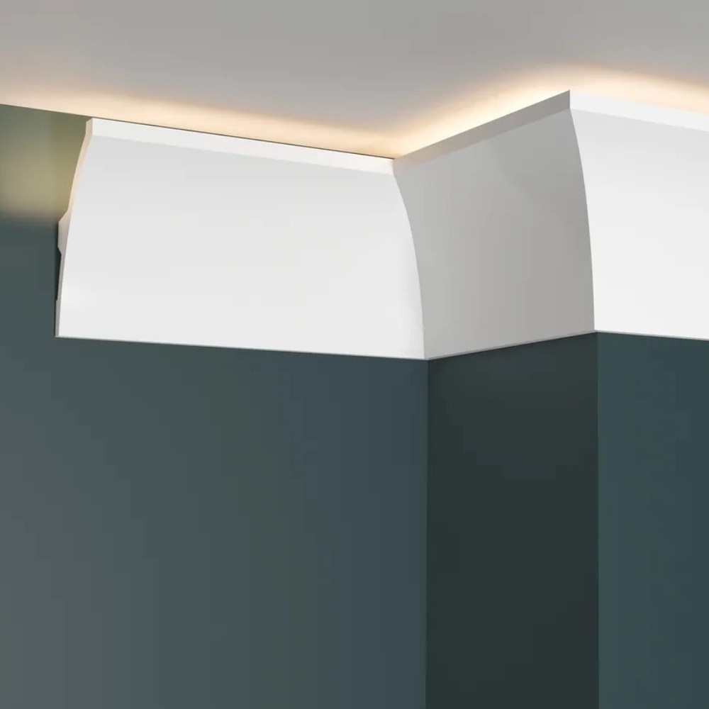 Потолочный плинтус под покраску Decor-Dizayn DD512 с подсветкой 2000×40×80