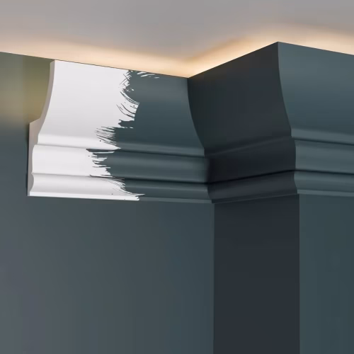 Потолочный плинтус под покраску Decor-Dizayn DD507 с подсветкой 2000×58×97
