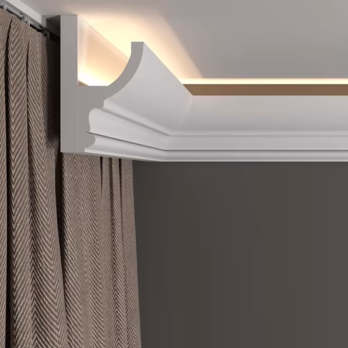 Потолочный плинтус под покраску Decor-Dizayn DD507 с подсветкой 2000×58×97