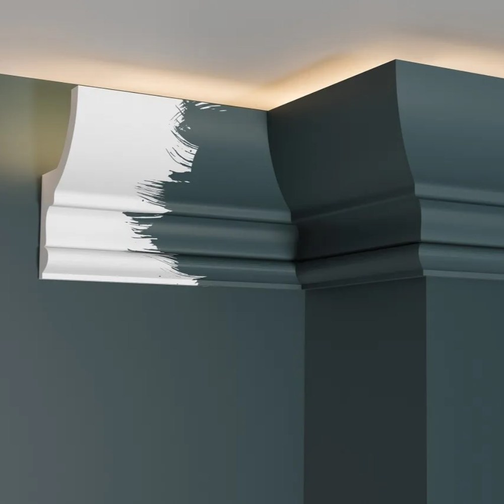 Потолочный плинтус под покраску Decor-Dizayn DD507 с подсветкой 2000×58×97