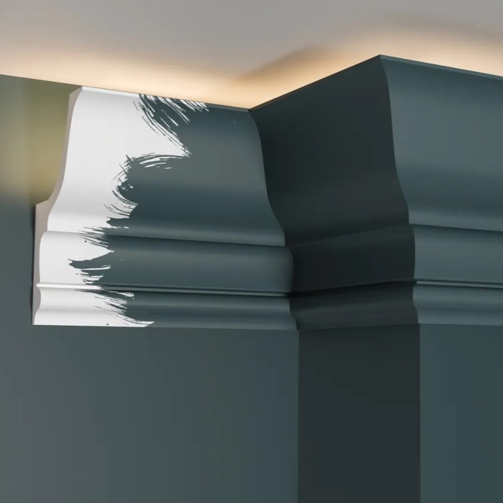 Потолочный плинтус под покраску Decor-Dizayn DD509 с подсветкой 2000×75×120