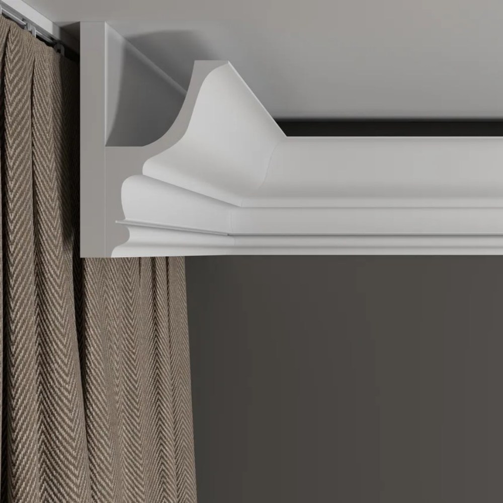 Потолочный плинтус под покраску Decor-Dizayn DD509 с подсветкой 2000×75×120 фото в интерьере