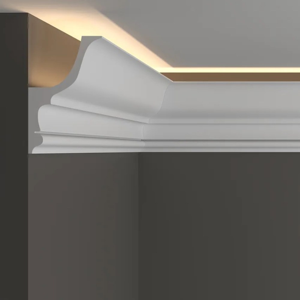 Потолочный плинтус под покраску Decor-Dizayn DD509 с подсветкой 2000×75×120
