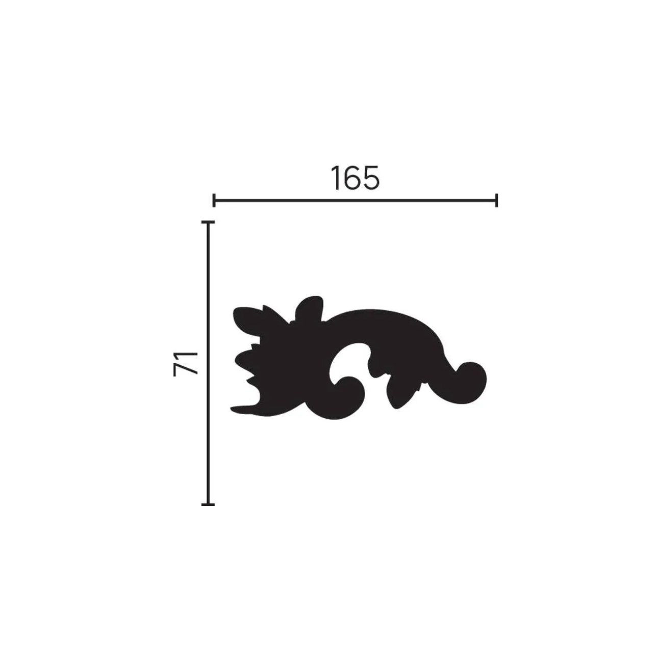 Угловой элемент к молдингу под покраску Decor-Dizayn H1-DD002 LR 165×71×26