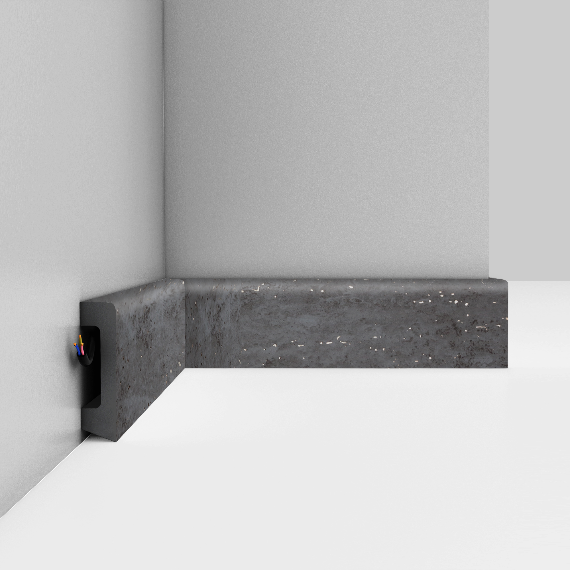 Плинтус Decomaster Травертин темный мерцающий D234-1632G 2400×58×16