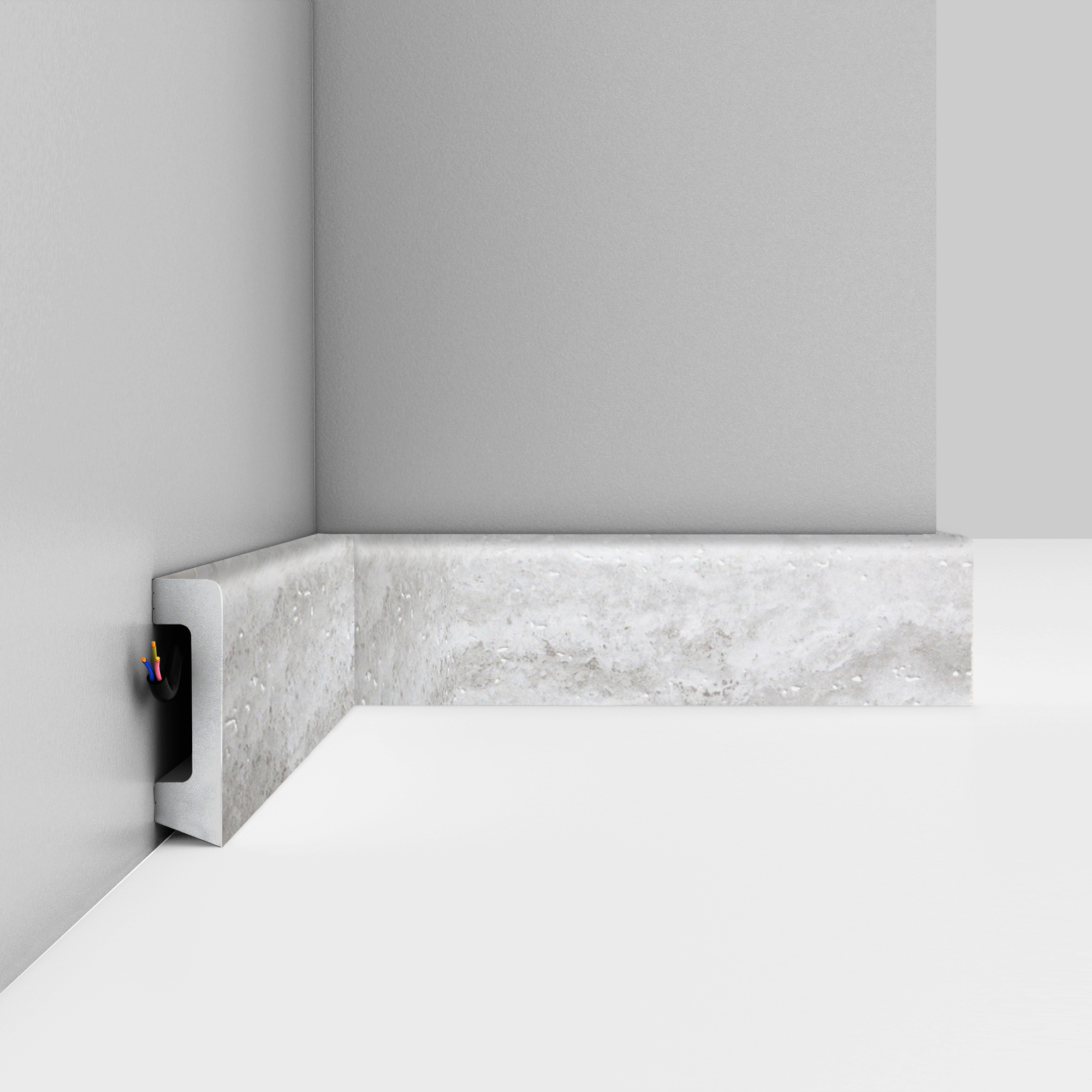 Плинтус Decomaster Кварц белый D234-1634 2400×58×16