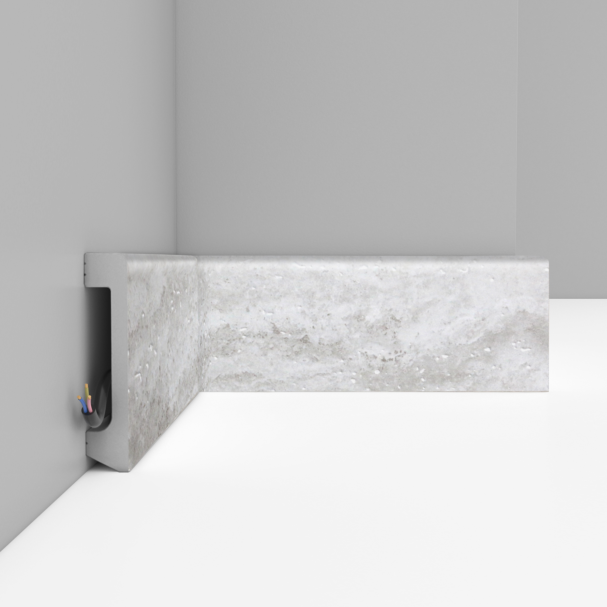 Плинтус Decomaster Кварц белый D235-1634 2400×80×17