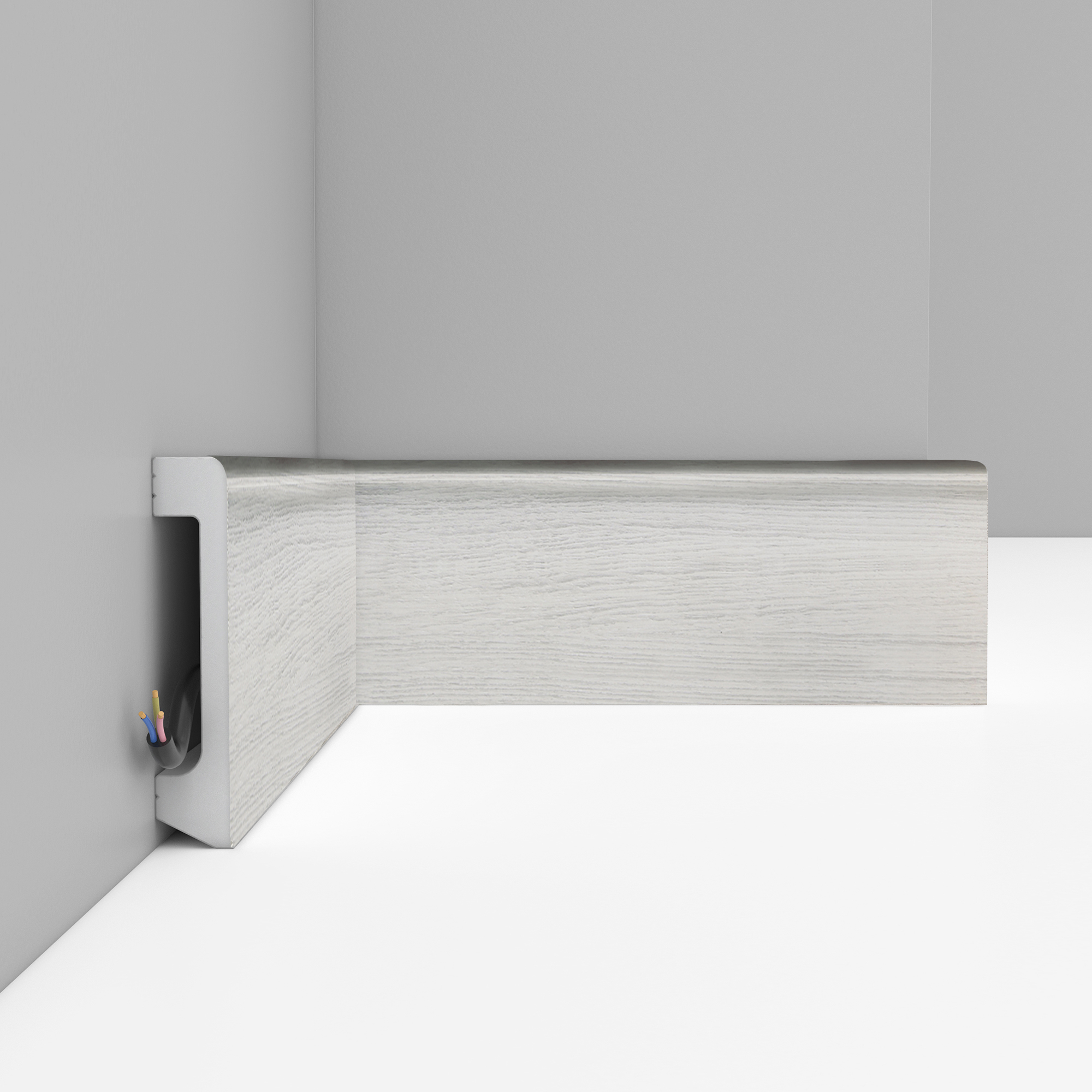 Плинтус Decomaster Ясень белый D235-84 2400×80×17