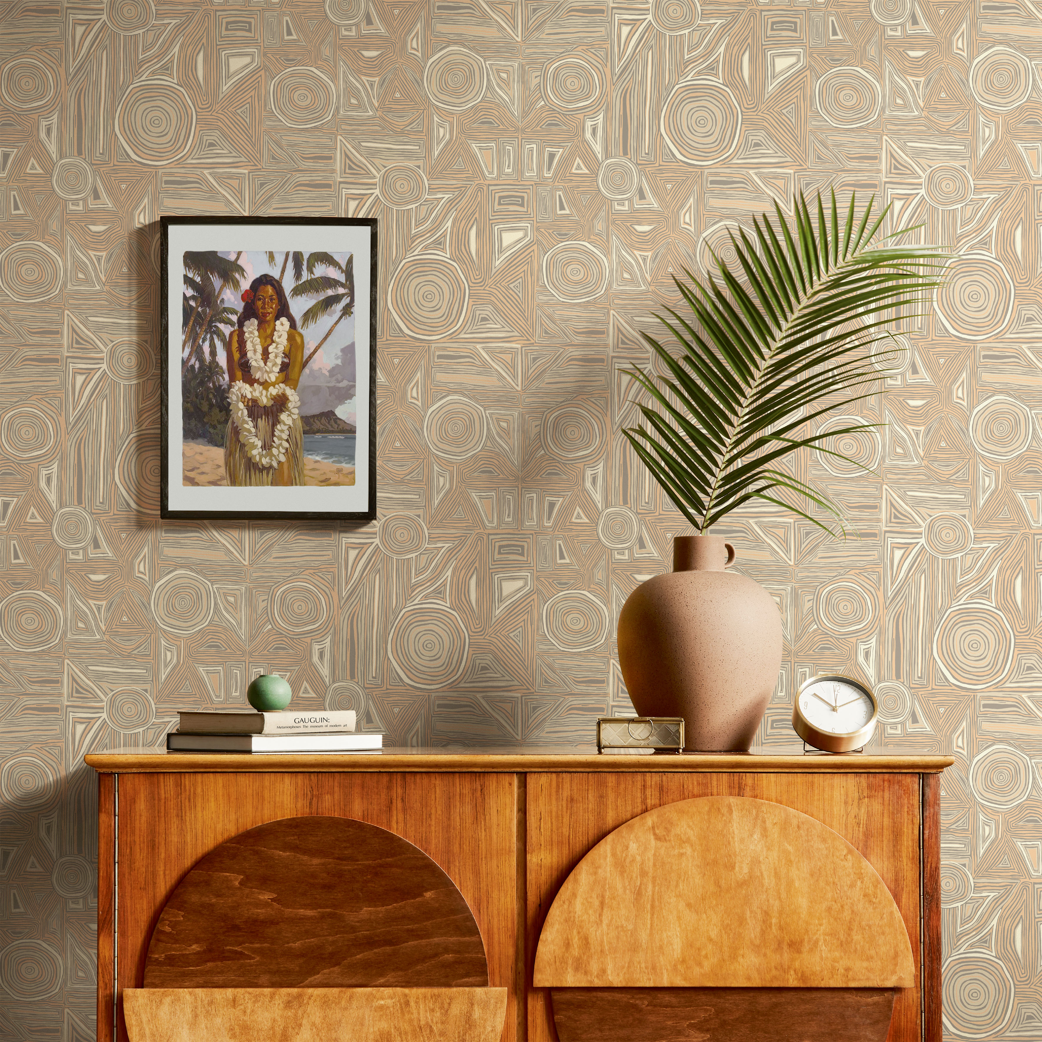 Обои Milassa Полинезия Маори PLZ1 002 10,05×1 фото в интерьере