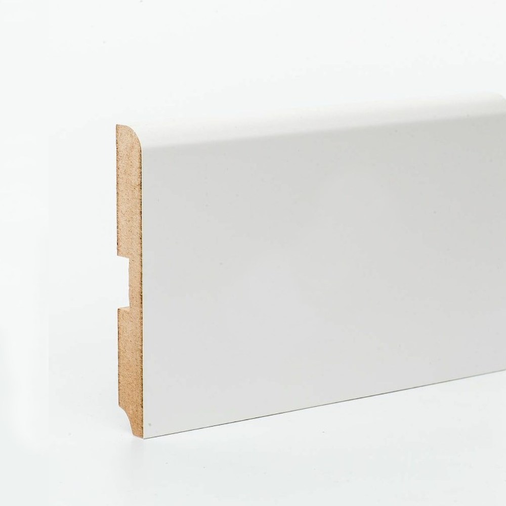 Плинтус МДФ ламинированный DeArtio White W02-120 2050×120×16