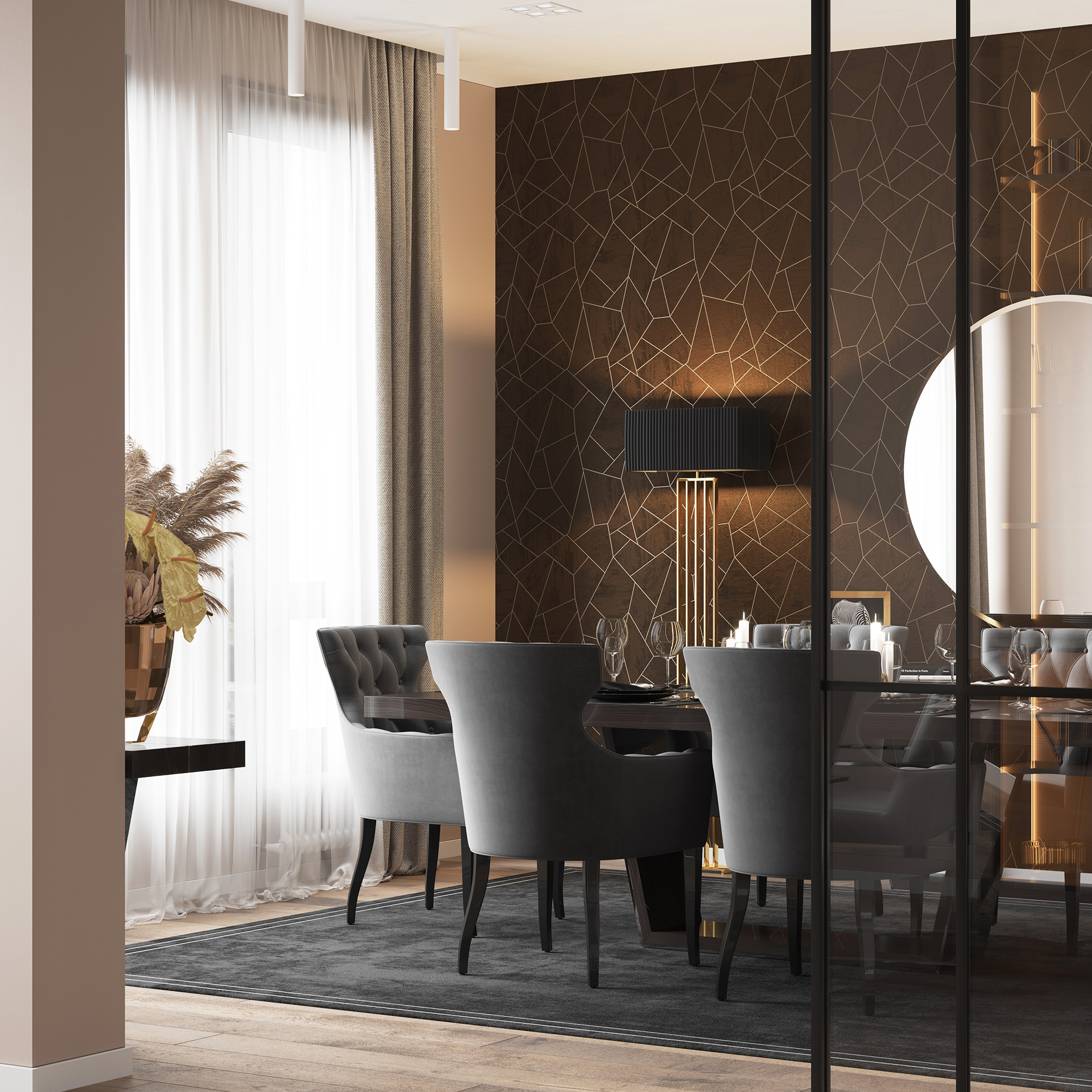 Обои Trendsetter Thom TH9815 10,05×0,53 фото в интерьере