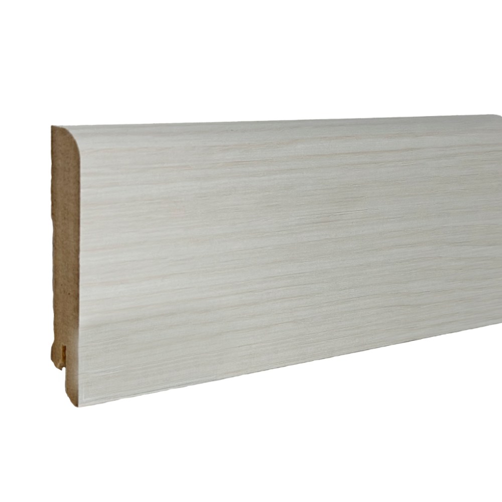 Плинтус МДФ ламинированный DeArtio Ясень белый B302-01 2050×80×16