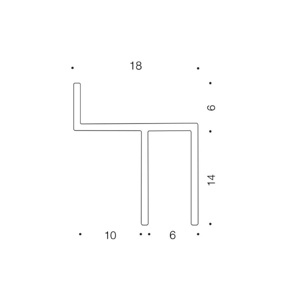 Плинтус алюминиевый теневой Ликорн С-11.2.3 черный 2000×20×18