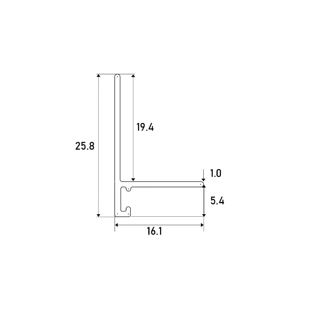 Микроплинтус алюминиевый Ликорн Лайн С-05.25.2 L серебристый матовый 2500×25,8×16
