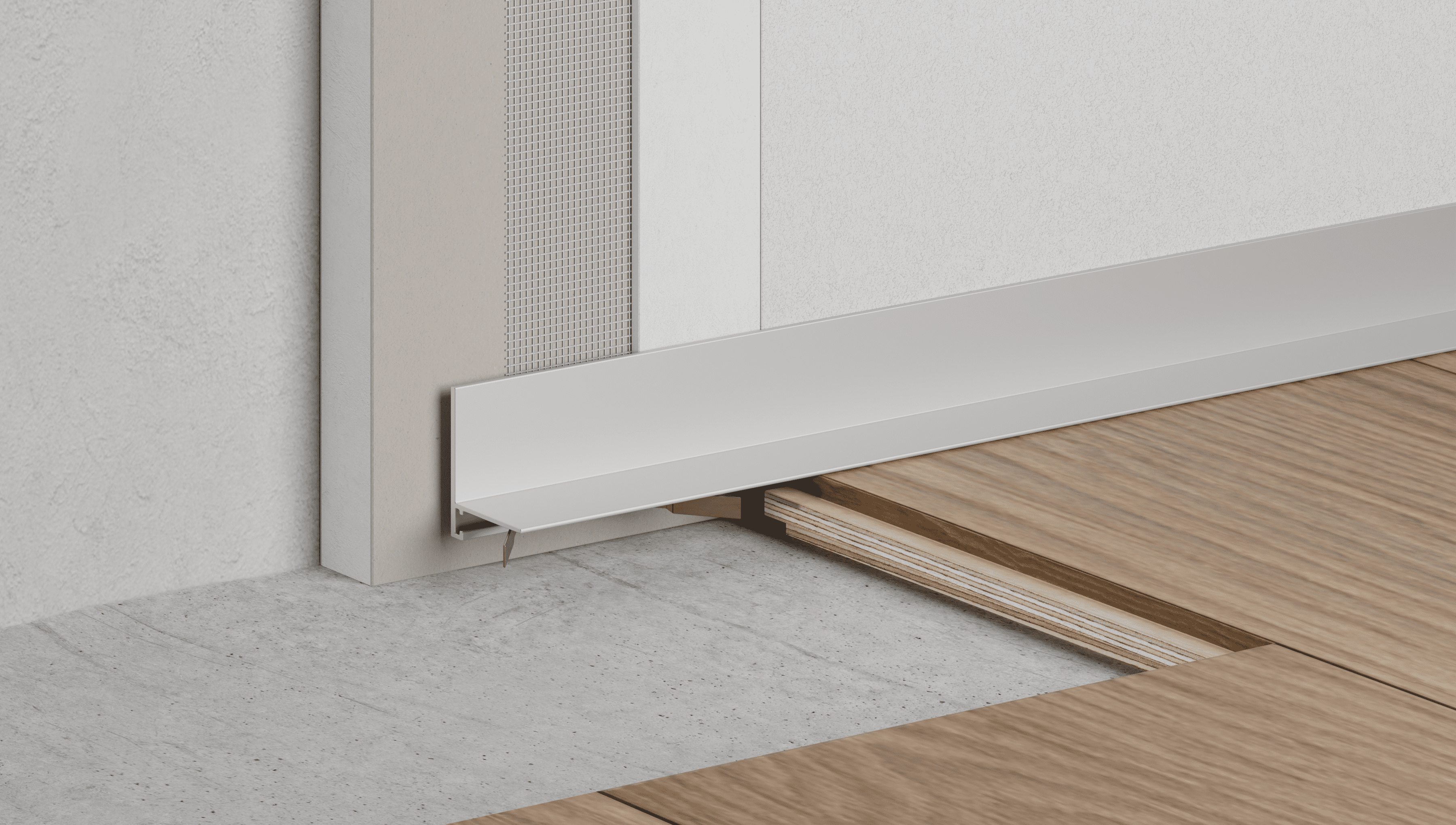 Микроплинтус алюминиевый Ликорн Лайн С-05.25.2 L серебристый матовый 2500×25,8×16