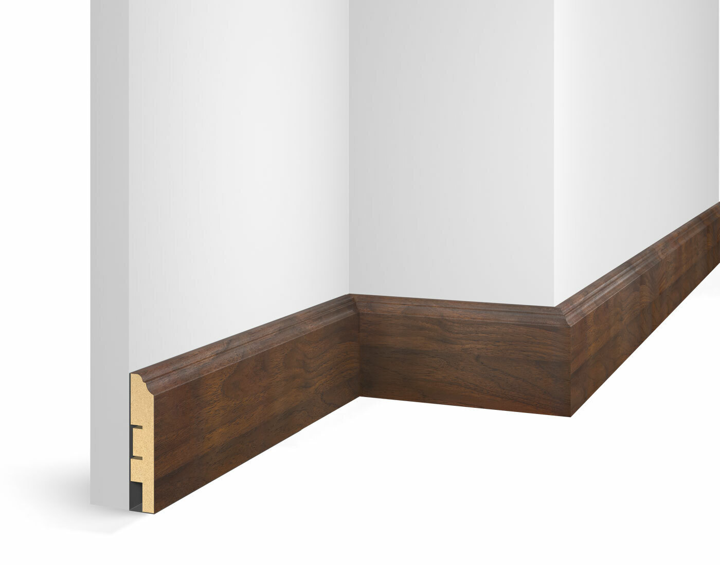 Плинтус МДФ Cosca Decor Экошпон WP07 Дуб Барон темный 2400×80×16