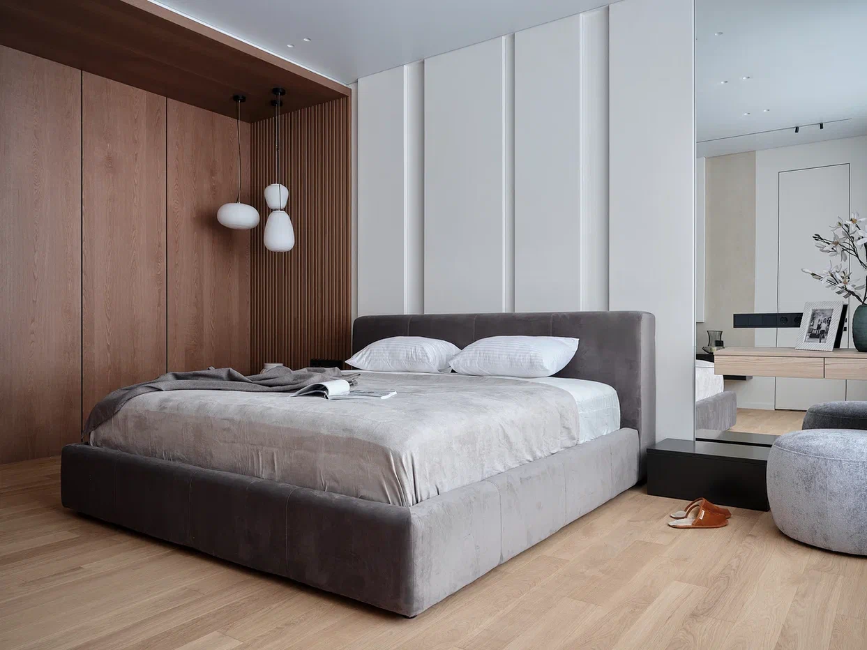 Композитная паркетная доска Quartz Parquet Классик Дуб Кедровый Латте 1258-59 400-1220×152×5 фото в интерьере