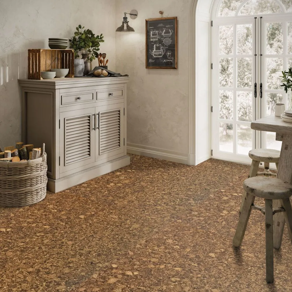 Пробковый пол замковый Easycork Кордоба 910×300×10 фото в интерьере