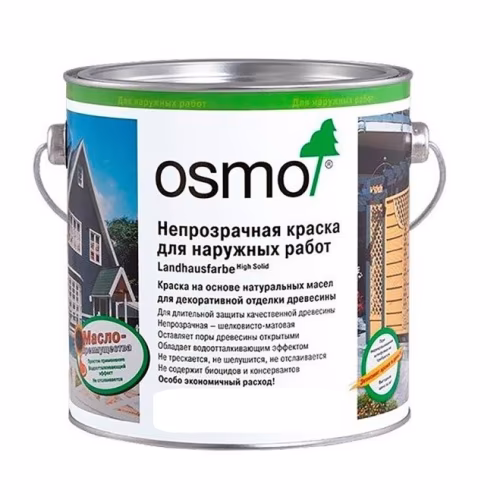 Краска укрывная для дерева Osmo Landhausfarbe цвет 2742 Серый туман 0,22 л