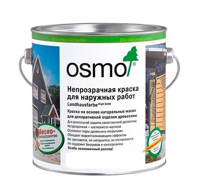 Краска укрывная для дерева Osmo Landhausfarbe цвет 2742 Серый туман 0,22 л