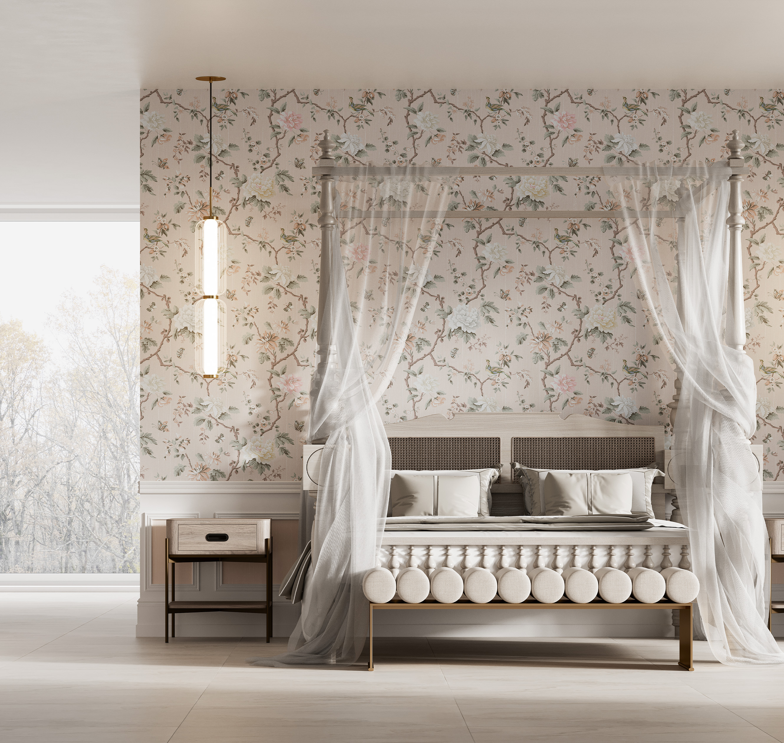 Панно Loymina Шелковый путь Шинуазри: Императорский сад SLK1 002/1 3×3 фото в интерьере