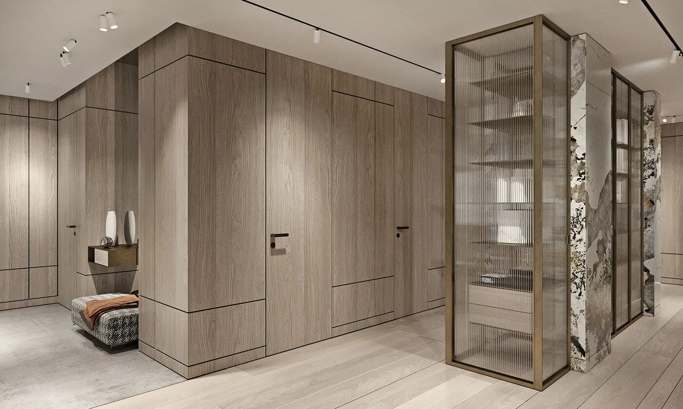 Плинтус алюминиевый скрытый с подсветкой Laconistiq Regular Черный RAL 9005 41-21-300 матовый 3000×80×13 фото в интерьере