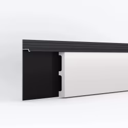 Плинтус алюминиевый скрытый с подсветкой Laconistiq Regular Черный RAL 9005 41-21-300 матовый 3000×80×13